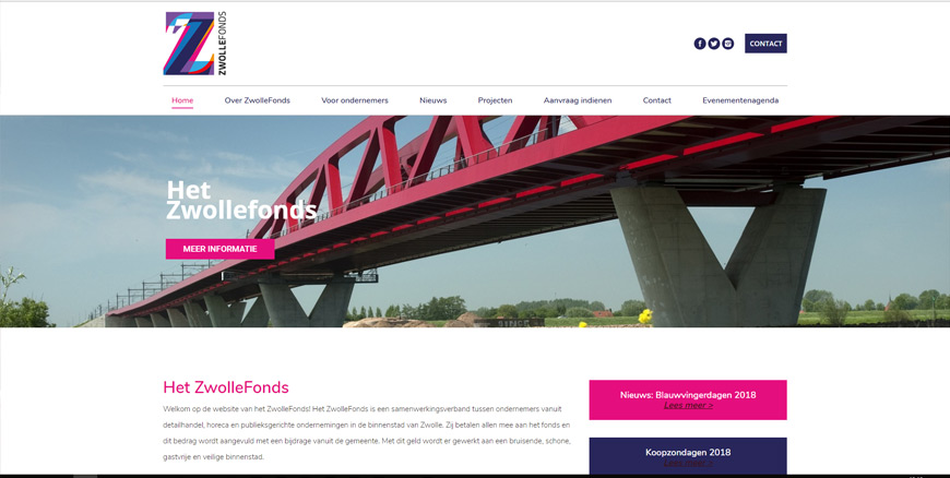 WordPress Website ontwerp voor Stichting Zwolle Fonds door Lefthanddesign.